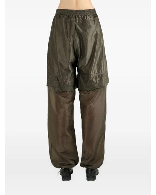 CECILIE BAHNSEN Bianca Lace-insert Trousers Green