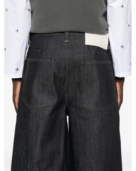 Jil Sander Gray Raw Denim Shorts for men