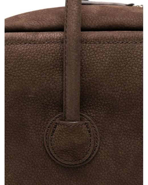MARGE SHERWOOD Brown Calf-Suede Top Handle Tote Bag