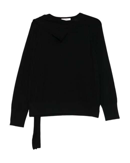 Jersey con cuello asimétrico Incotex de color Black