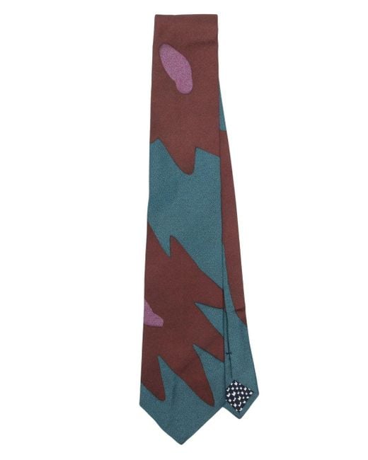 Paul Smith Purple Abstract-print Silk Tie for men