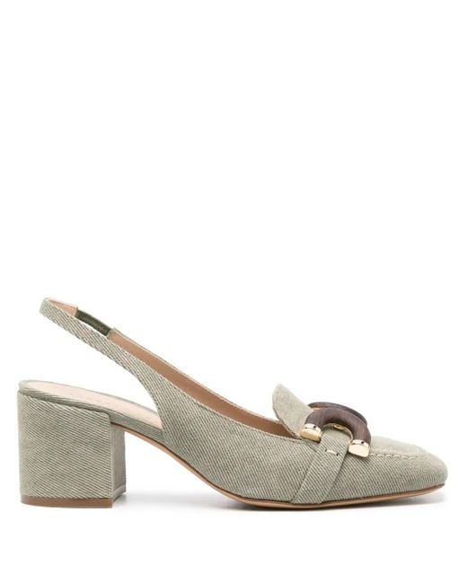 Roberto Festa Metallic Ibiza Denim Slingback Pumps