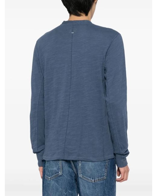Rag & Bone Blue Cotton Henley T-Shirt for men