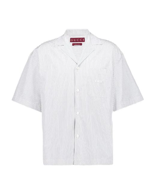 Gucci Gestreiftes Hemd in White für Herren