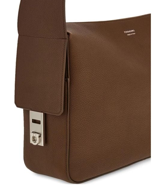 Ferragamo Umhängetasche Aus Leder in Brown für Herren