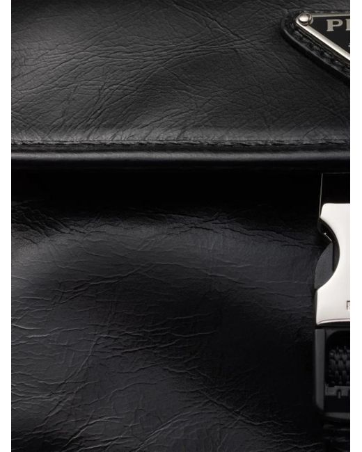 Prada Black Triangle-Logo Smartphone Case for men