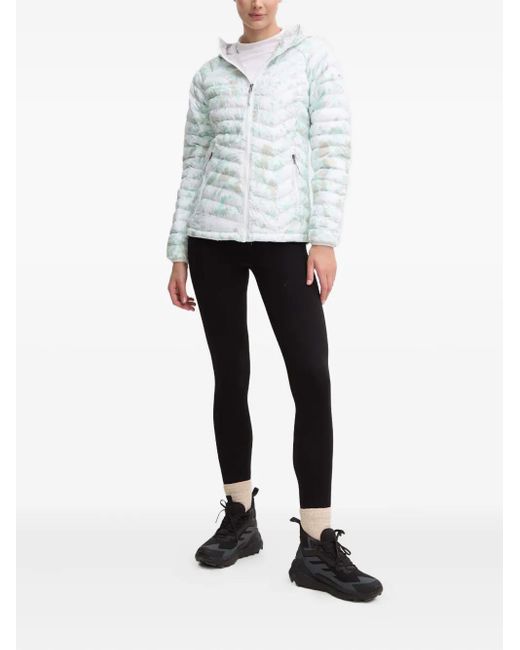 Columbia White Powder Lite Hooded Puffer Jacket