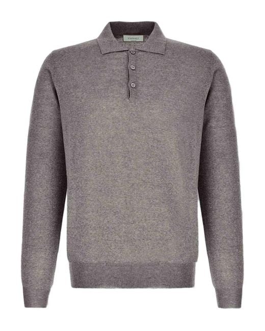 Pull À Col Polo Canali pour homme en coloris Gray