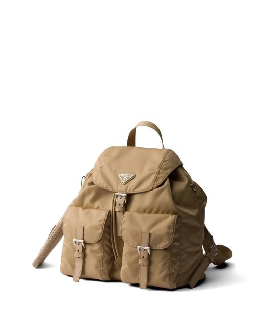 Prada Metallic Medium Logo Backpack