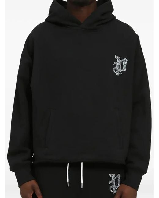 Purple Brand Black Fleece Hoodie for men