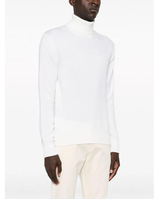 Ballantyne White Roll-Neck Wool Jumper for men
