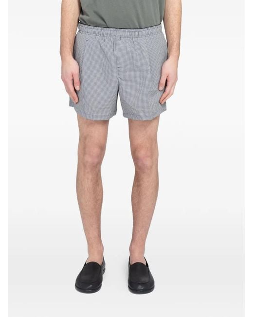 Our Legacy Blue Seersucker Gingham Shorts for men