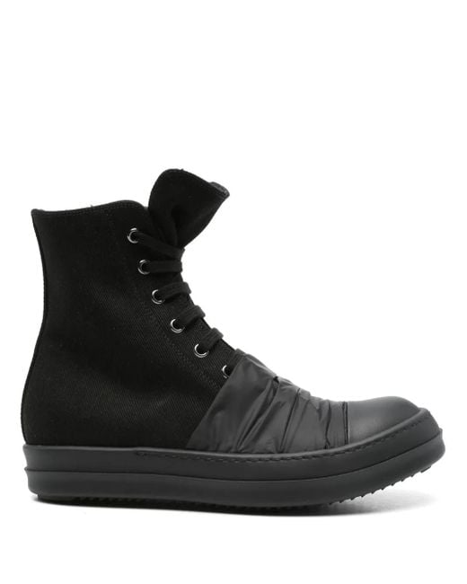 Rick Owens Black Canvas Sneakers