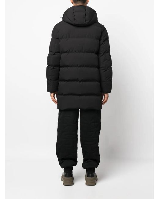 Fay Black Hooded Padded Coat for men
