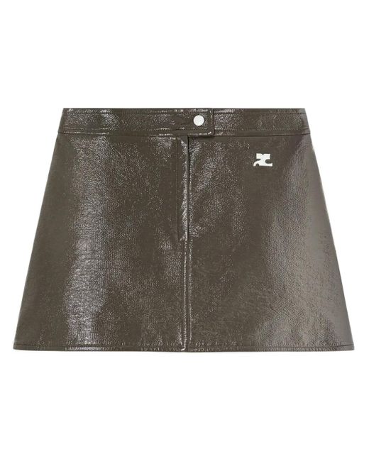 Courreges Green Reedition Vinyl Mini Skirt