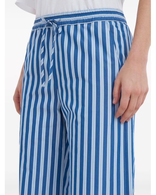 Marni Blue Striped Wide-leg Trousers