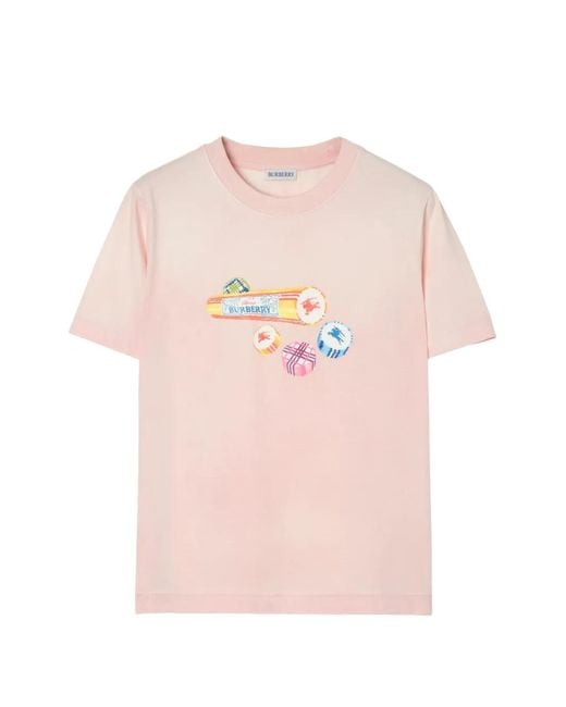 Burberry Pink Candy Rock Cotton T-Shirt