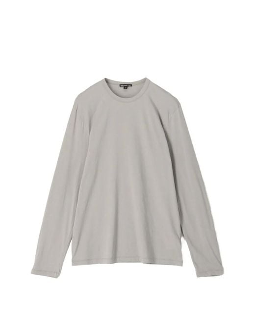 James Perse Gray Luxe Lotus Long-Sleeve T-Shirt for men