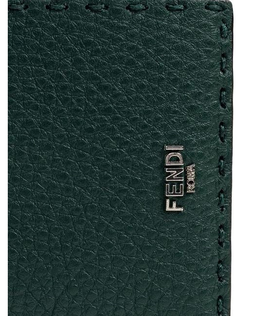 Fendi Green Selleria Leather Wallet for men