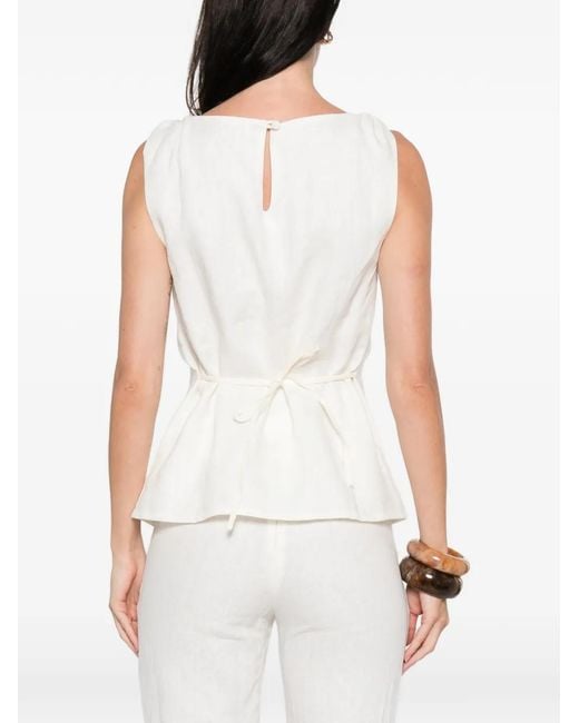 Faithfull The Brand White Flor Oberteil mit Knotendetail