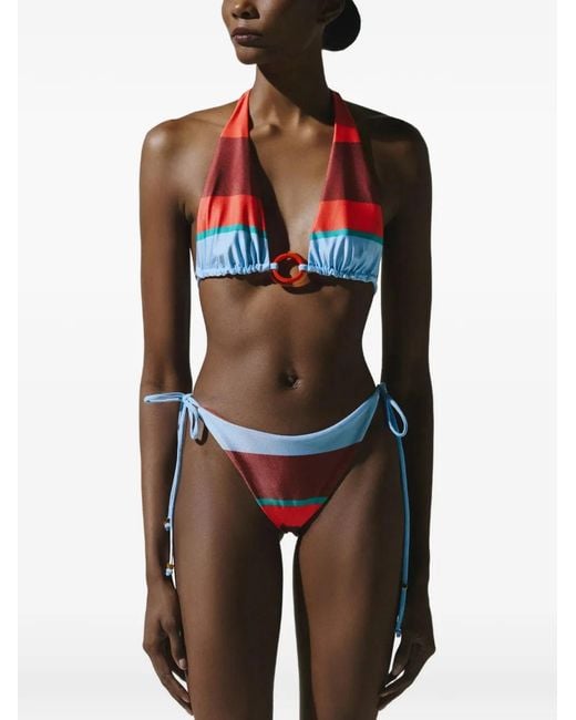 Baobab Orange Helena Ring-Detail Triangle Bikini Top