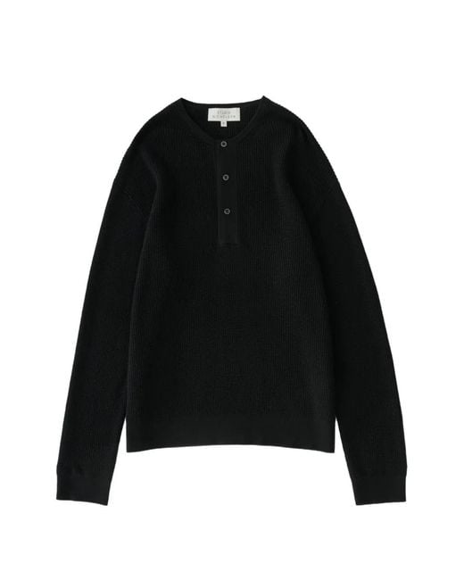Studio Nicholson Black Corine Wool Long-Sleeve Sweater for men