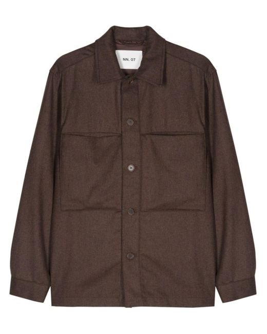 NN07 Brown Isak Wool Blend Jacket for men