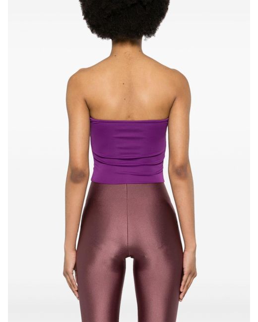 ANDAMANE Purple Lucille Strapless Cropped Top
