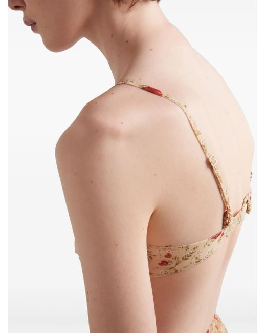 Prada Bh Met Bloemenprint in het Natural