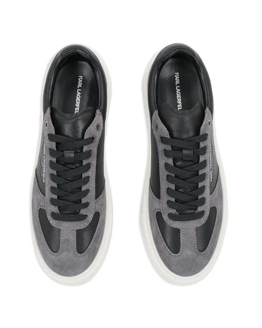 メンズ Karl Lagerfeld プラットフォーム スエードスニーカー Black