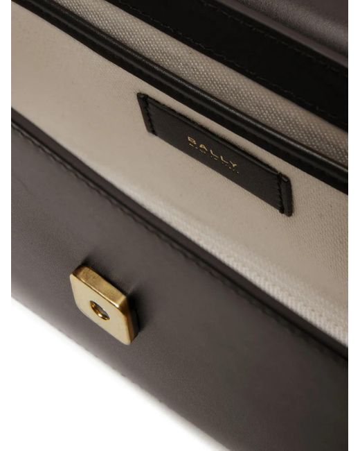 Bally Black Emblem Leather Shoulder Bag