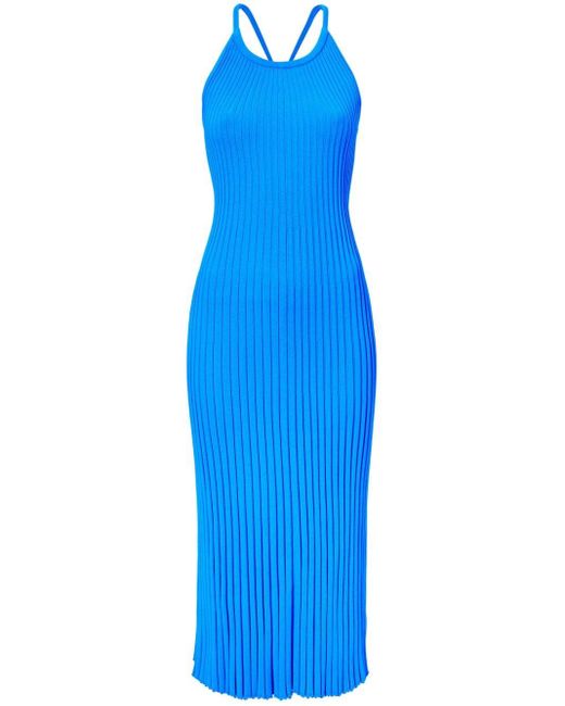 Proenza Schouler Ribgebreide Midi-jurk in het Blue