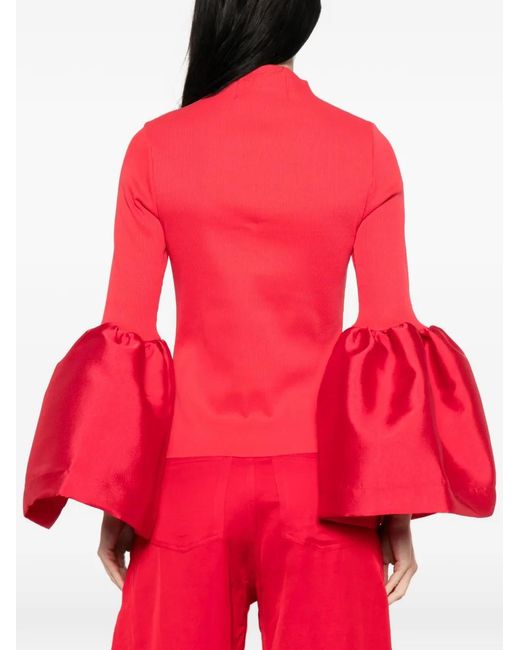 Marques'Almeida Flared-Cuff Mock-Neck Top