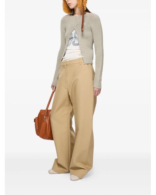 Acne White Heart-Embellished Buttoned Cardigan