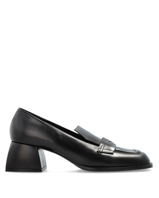 NODALETO Black 50Mm Bulla Cara Block-Heel Loafers