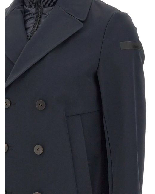 Rrd Blue Double-Breasted Peacoat Jacket for men