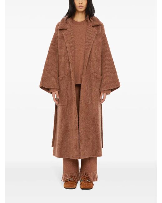 Alanui Brown Knitted Robe Coat