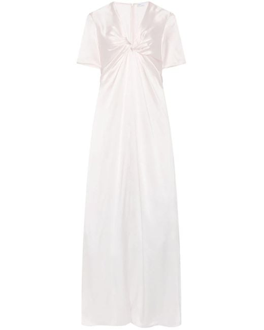 Rosetta Getty White V-neck Silk Maxi Dress