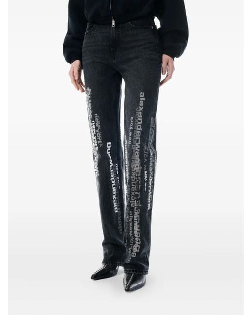 Vaqueros EZ con logo Alexander Wang de color Blue