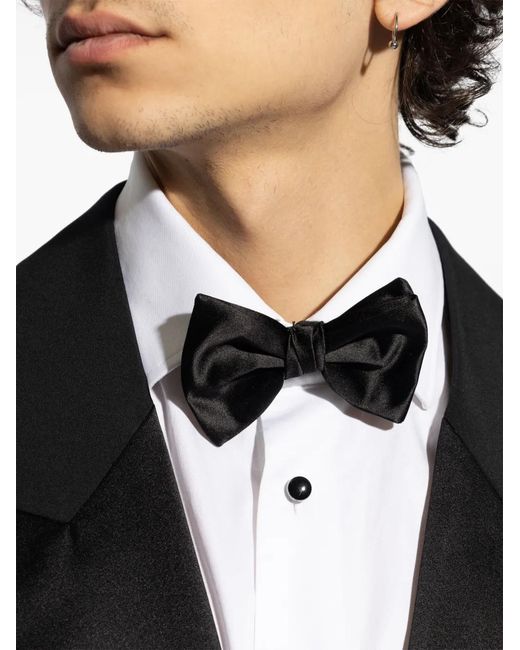 Giorgio Armani Black Adjustable-Fit Silk Bow Tie for men