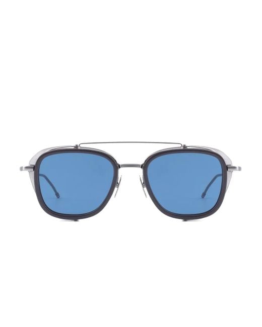 Thom Browne Blue Rectangular-Frame Sunglasses