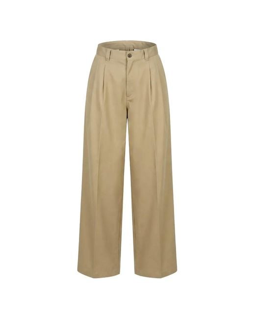 Maison Margiela Natural Checked-Panel Pleated-Design Trousers