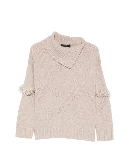 Max Mara Natural Mastro Fringed Sweater