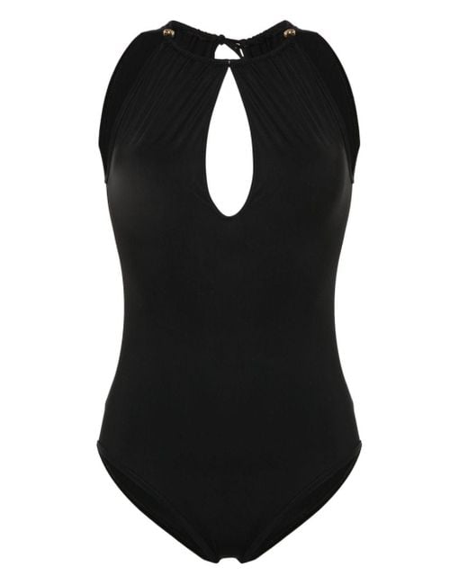 Bottega Veneta Black Keyhole-neck Swimsuit