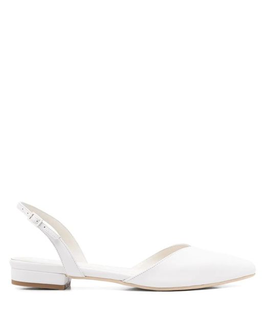 Ginissima White Leather Ballet Flats