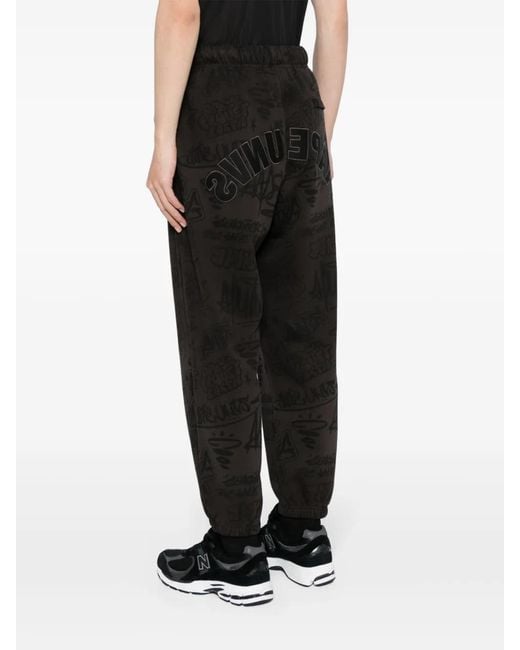 Aape By A Bathing Ape Black Graphic-Print Drawstring Track Pants for men