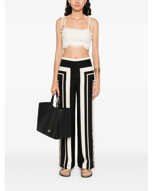 Sir Black Geometric-print Trousers