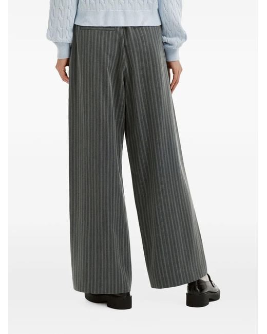 B+ AB Gray Pinstripe Wide-Leg Trousers