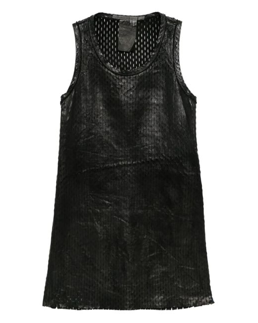 Carol Christian Poell Black Perforated Leather Dress
