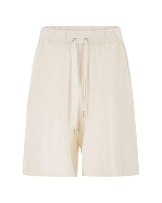 Majestic Filatures White Drawstring-Waist Jersey Shorts